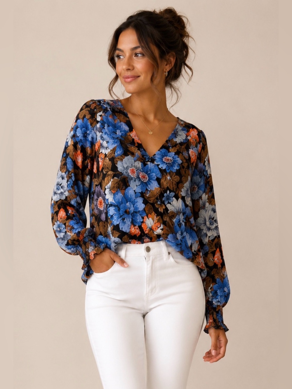 🌸 Zara Floral Print Blouse – Size XS (Fits Like S/M) 🌸